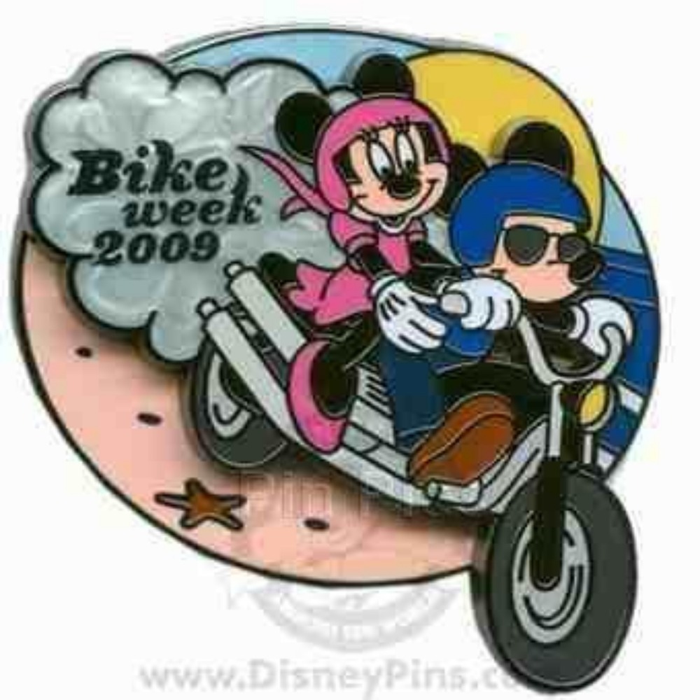 Disney pin Bike Week 2009 Mickey and Minnie Motorcycle Moto LE 1500 68770